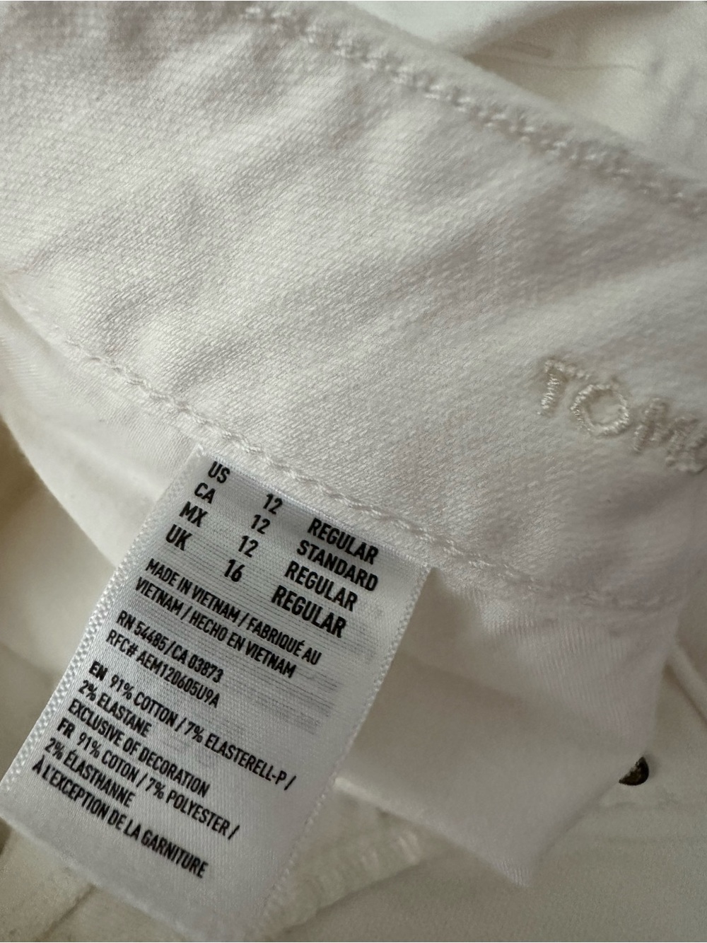 American Eagle Outfitters White Ripped Straight Leg Jeans size 12 - Picture 11 of 11